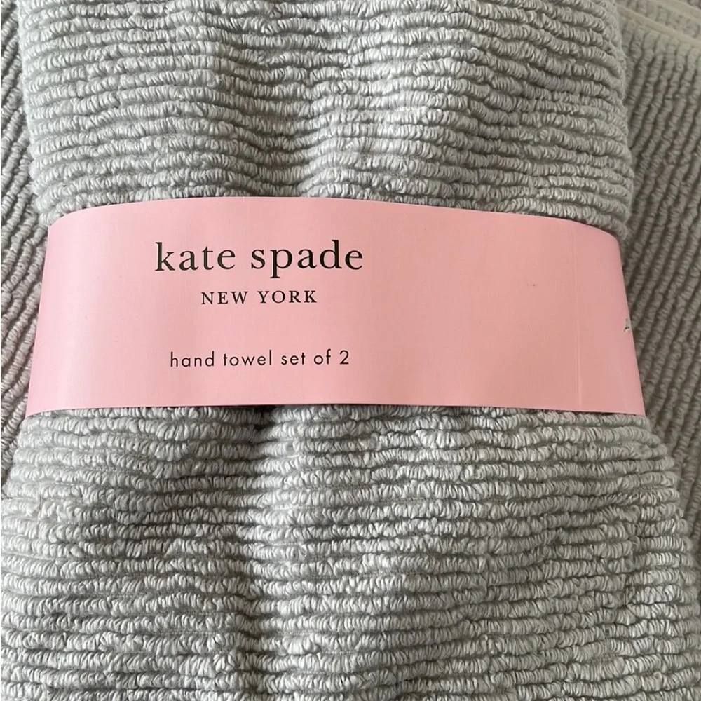 Kate Spade Light Gray Ribbed Bath Towels Set